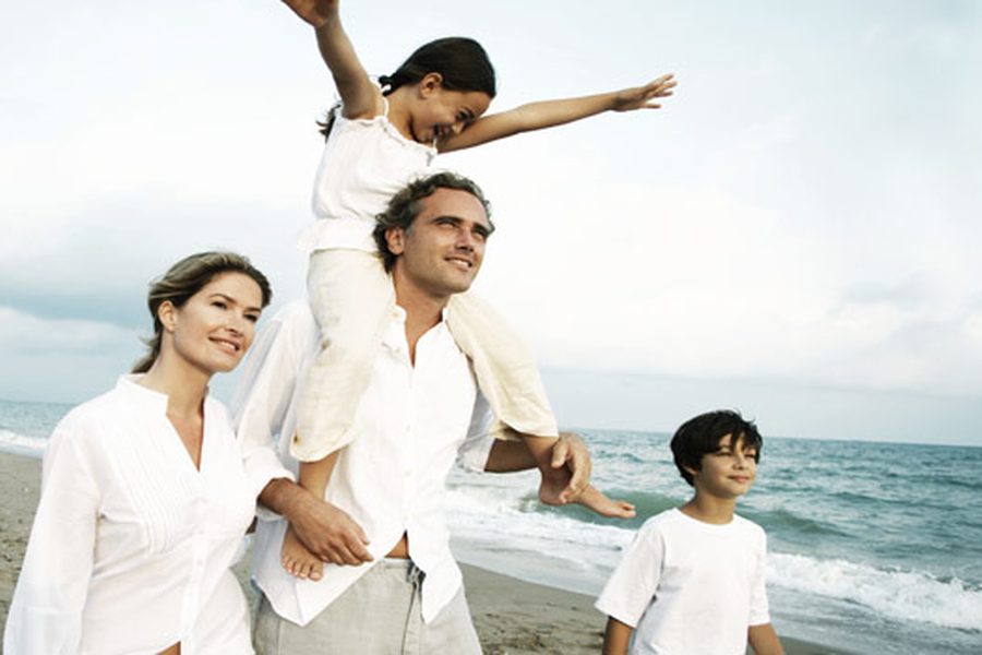 Family on the beach
